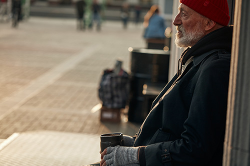 Older man who is homeless