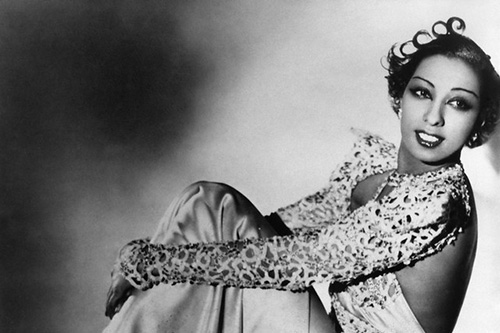 Historic black and white photo of Josephine Baker
